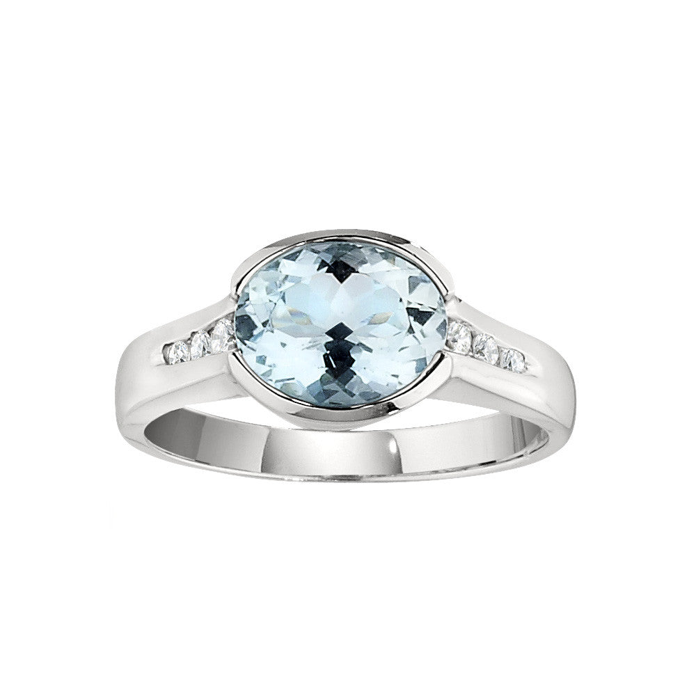 March Birthstone, Aquamarine Modern Ring, aquamarine diamnd ring, aquamarine diamond gold ring, white gold aquamarine ring