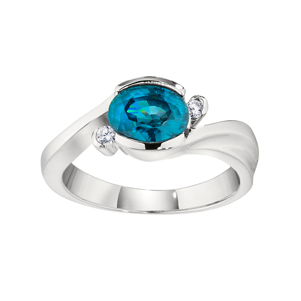 blue zircon diamond ring, blue zircon diamond gold ring, gold blue zircon rings, modern blue zircon ring, modern blue zircon diamond ring, modern blue zircon diamond gold ring