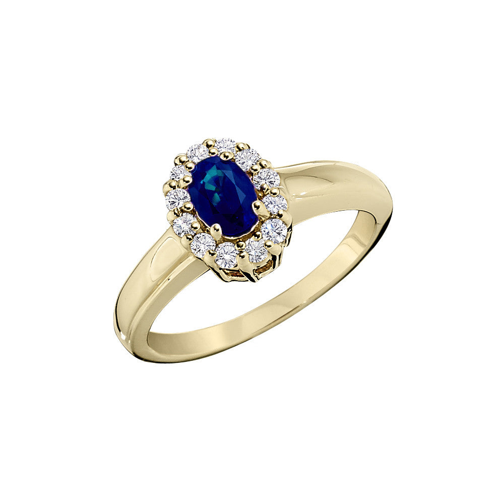 september birthstone ring, sapphire diamond ring, sapphire diamond halo ring, sapphire diamond gold ring, sapphire diamond gold halo ring, princess di style ring