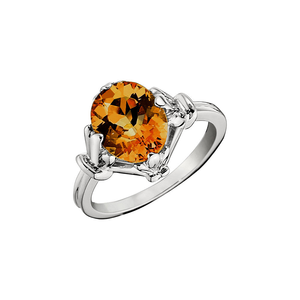 November Birthstone, Fleur De Lis Ring, Vintage Style Ring Settings,  citrine gold rings, vintage style gemstone rings, citrine white gold ring