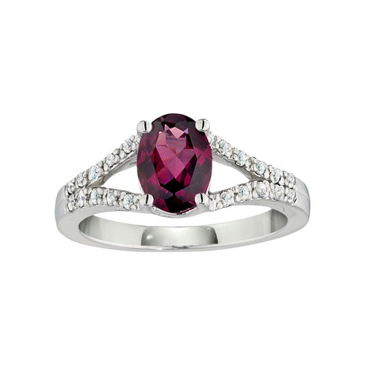 rhodolite diamond gold ring, rhodolite gold ring