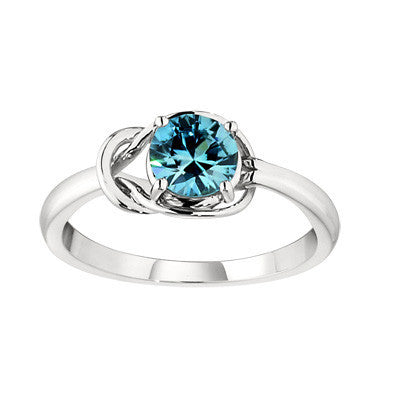 contemporary ring, modern ring, unique rings, blue zircon ring, blue zircon jewelry, blue zircon diamond gold ring