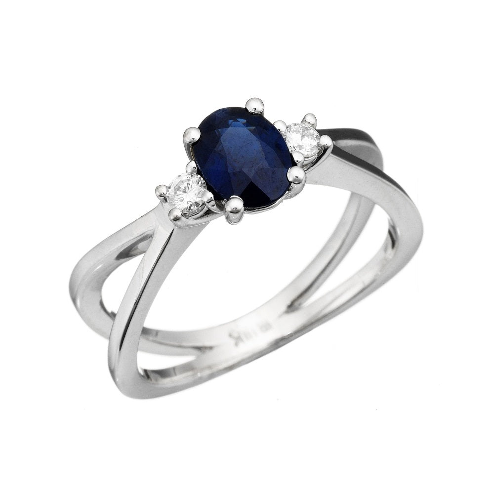 September birthstone, contemporary ring, modern ring, unique rings, sapphire ring, sapphire jewelry, sapphire diamond ring, sapphire diamond gold ring