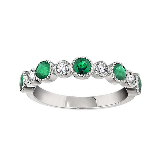 Emerald Wedding Rings, Gemstone Wedding Bands, May birthstone jewelry, emerald diamond gold bands