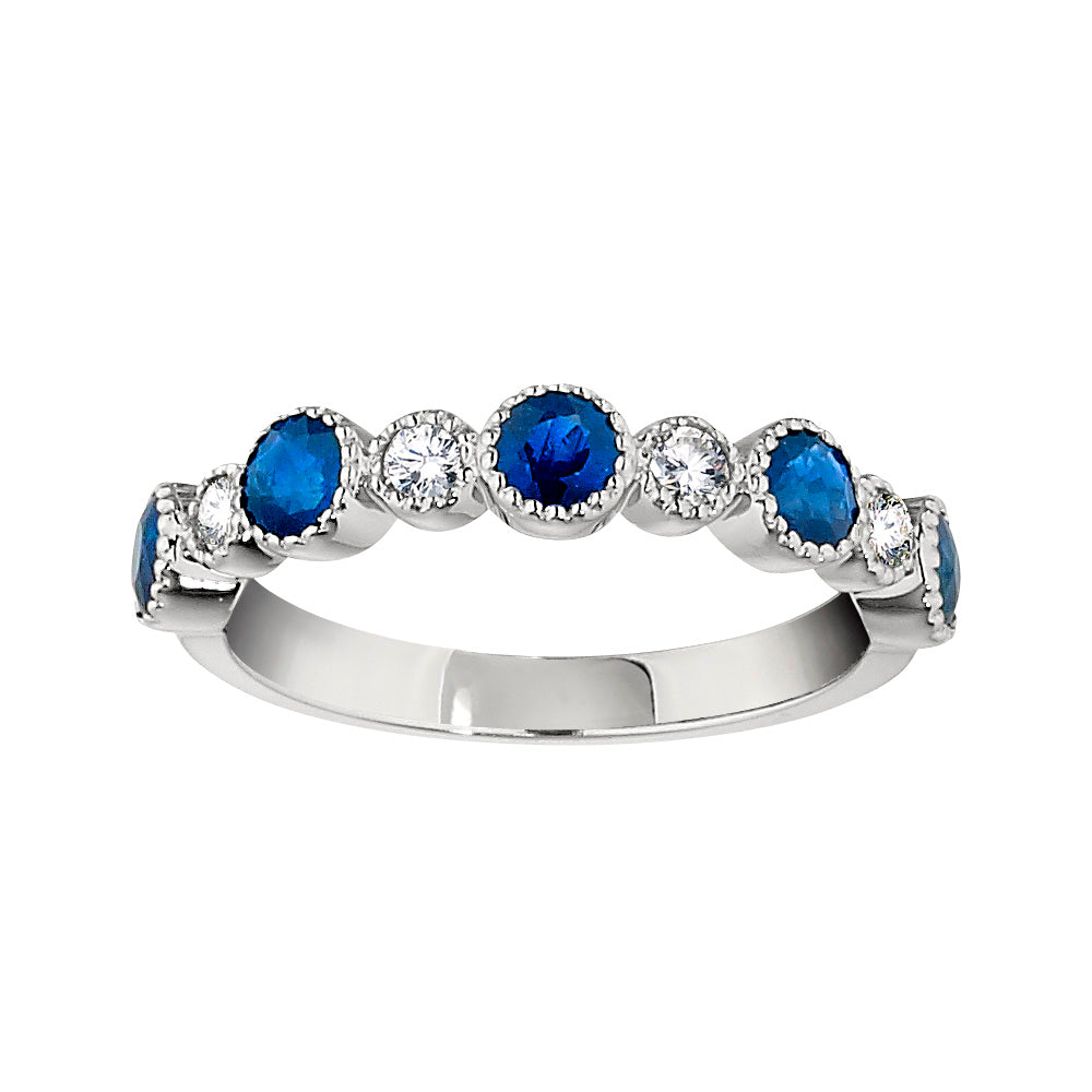 Sapphire Wedding Rings, Gemstone Wedding Bands, vintage sapphire diamond bands, sapphire diamond gold bands