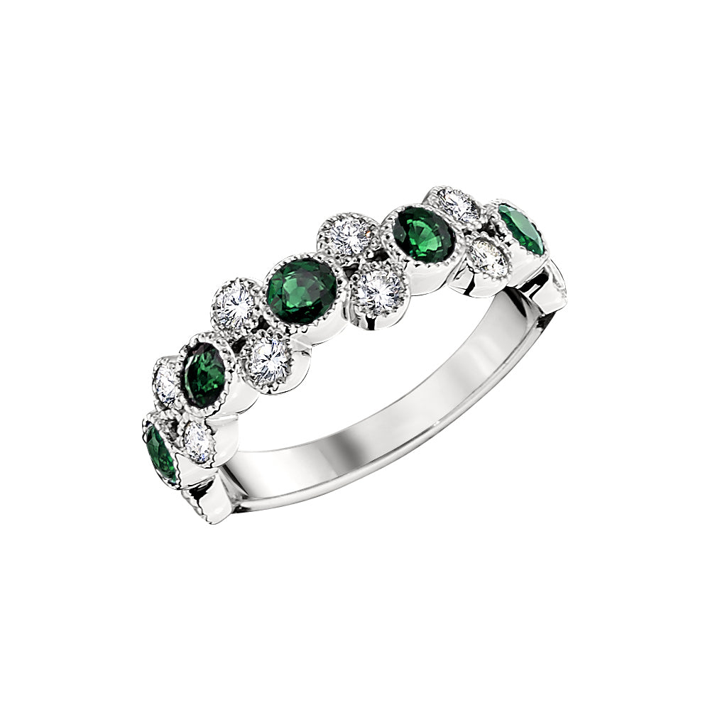 Emerald Wedding Rings, Gemstone Wedding Bands, May birthstone jewelry, emerald diamond gold bands, stackable emerald diamond gold bands