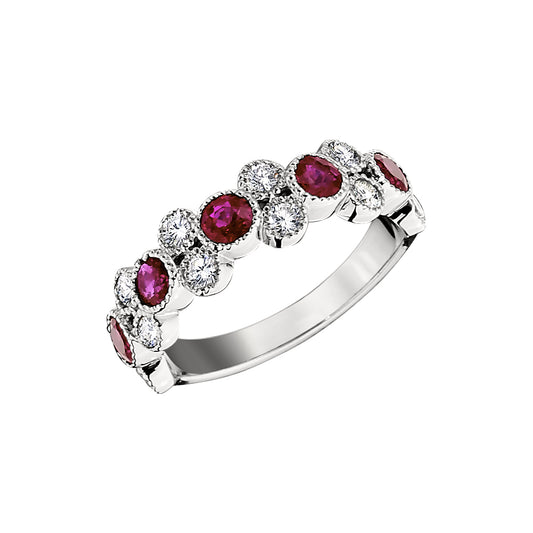 Ruby Wedding Rings, Gemstone Wedding Bands, stackable vintage ruby bands, ruby diamond gold band, ruby gold bands, stackable ruby gold bands