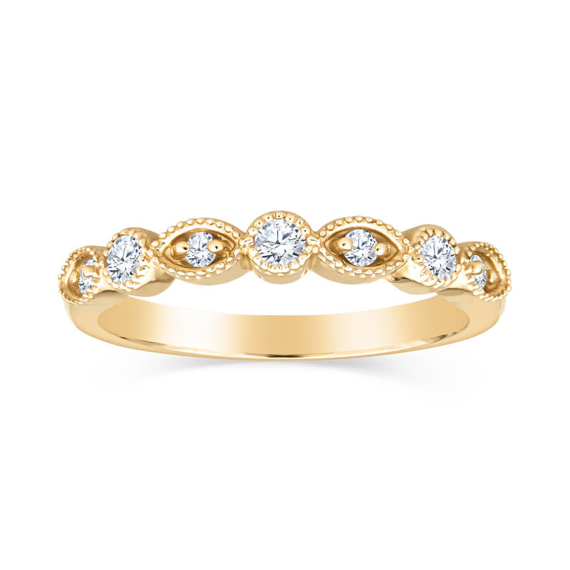 vintage style wedding rings, vintage wedding bands, stackable vintage diamond bands, stackable diamond gold bands