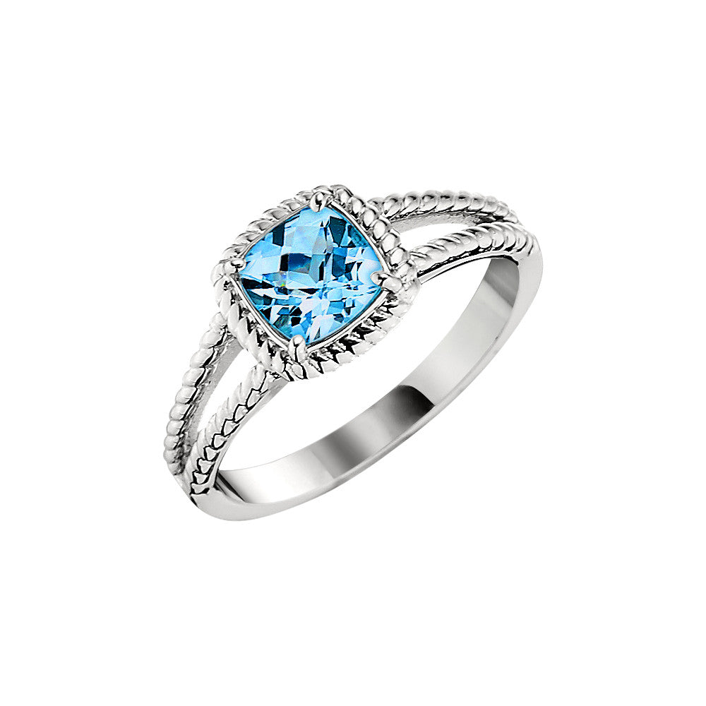 Blue Topaz Halo Ring, blue topaz gold ring, blue topaz white gold ring