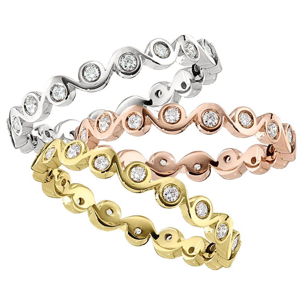 stackable rings, diamond eternity bands, stackable wedding bands