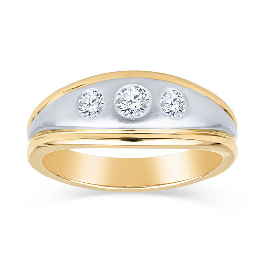 gold and diamond mens ring, mens gold band, heavy gold mens bands