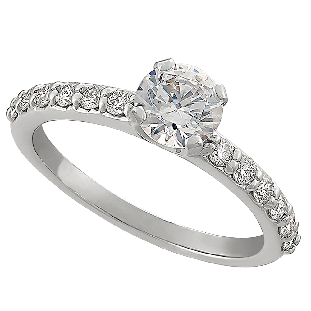 Classic Common Prong Engagement Ring .03CT Diamonds