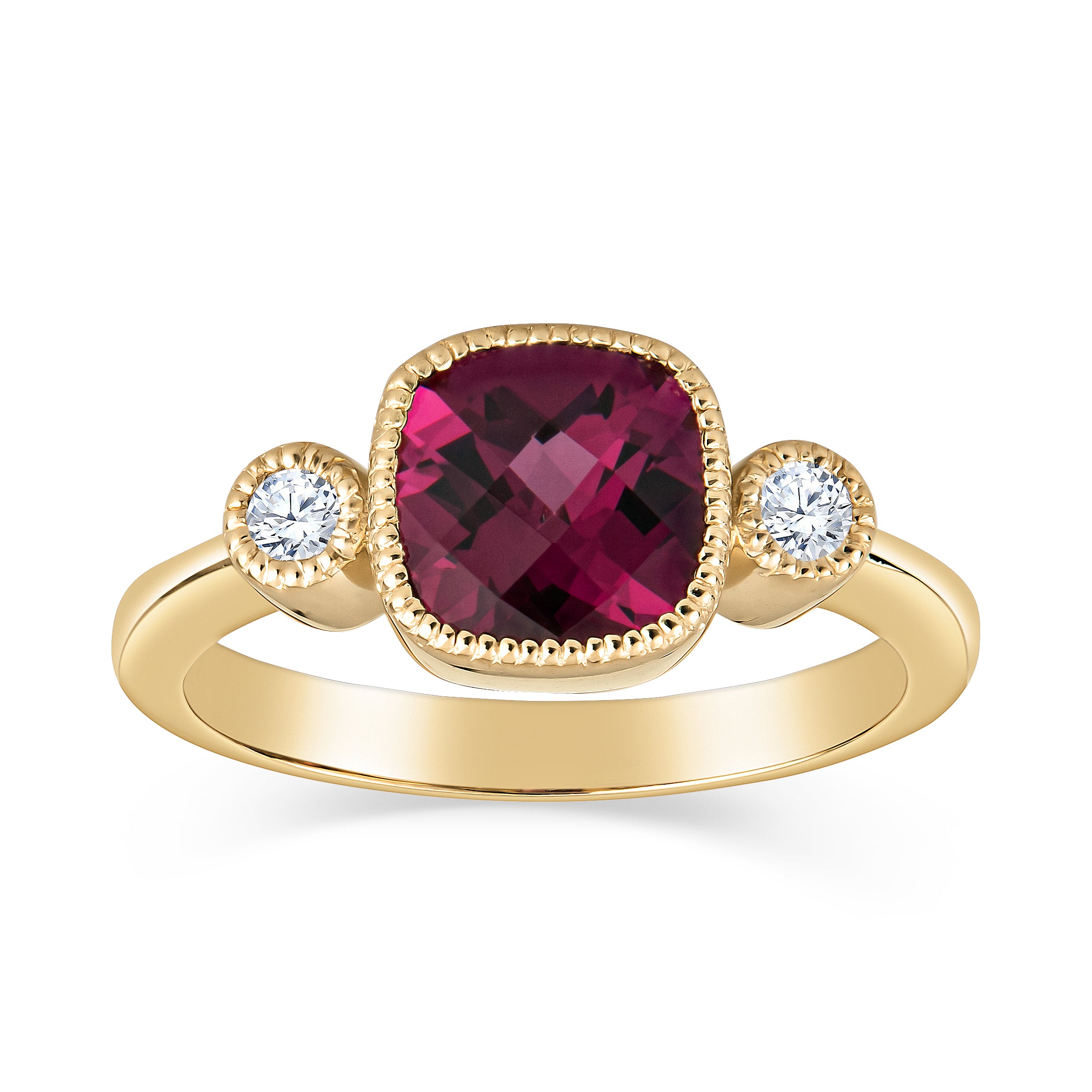 Buy Square Cushion Rhodolite Garnet and Diamond Halo Ring With Scrolls and  Carving in 14k Rose & White Gold an Original Design by Charles Babb Online  in India - Etsy