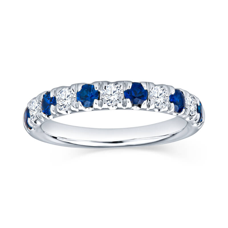 sapphire wedding bands, sapphire and diamond bands,