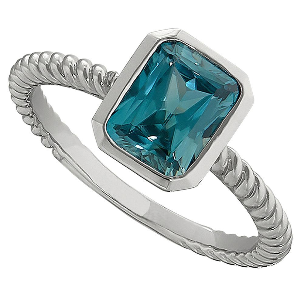 modern blue zircon braided rings, Blue Zircon gold ring, modern blue zircon gold ring