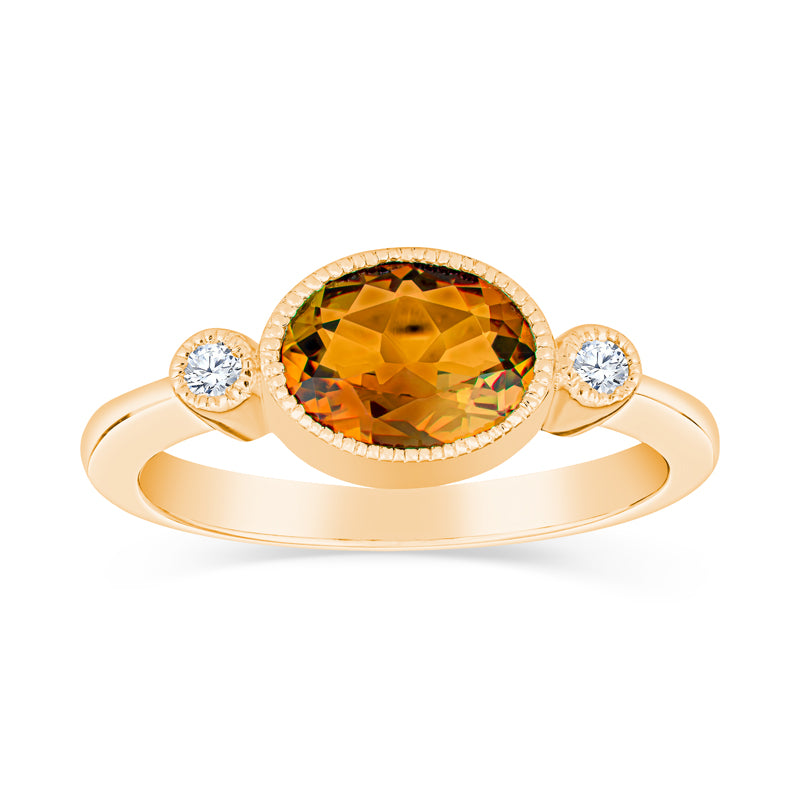 citrine rings for women, vintage style gemstone rings. citrine and diamond ring