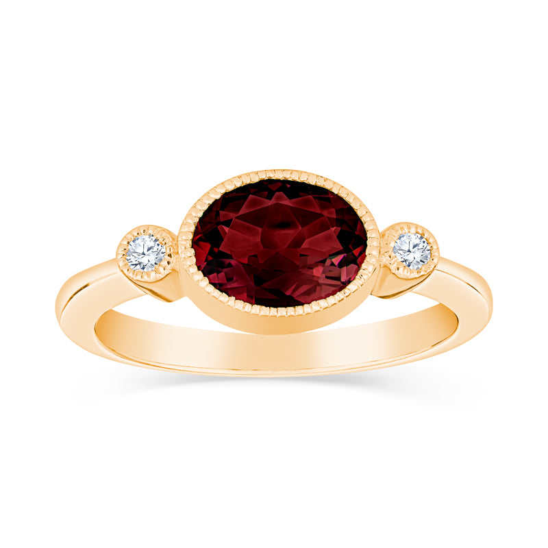 garnet rings for women, vintage style gemstone rings. garnet and diamond ring