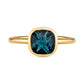 Blue Topaz Rings, London Blue Topaz Rings, Cushion Gemstone Rings, SemiPrecious Rings
