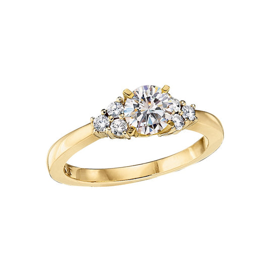 classic diamond engagement rings, simple diamond rings, three stone cluster engagement rings