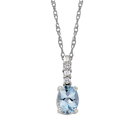 March Birthstone, Aquamarine Drop Necklace, Aquamarine and diamond gold pendant, aquamarine diamond gold necklace, semi-precious gold jewelry