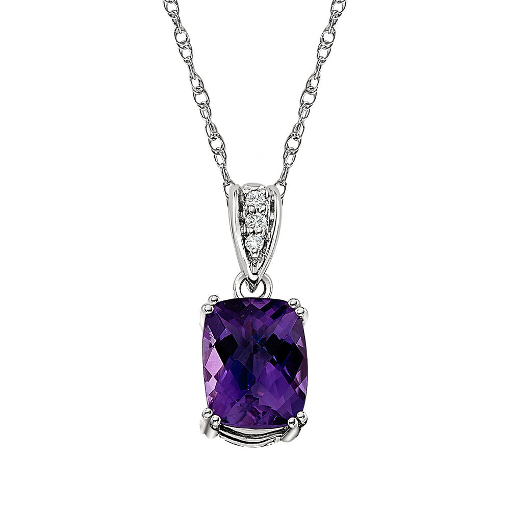 Fancy Amethyst and Diamond Pendant