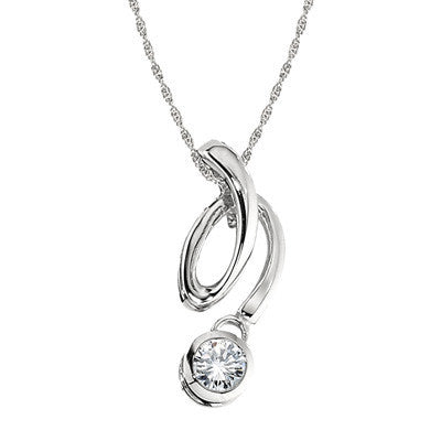 April Birthstone, modern diamond pendant, squiggle diamond pendant, swirl pendant