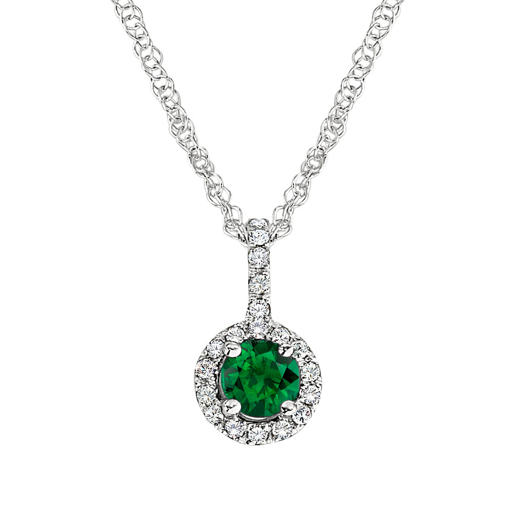 May birthstone, Gemstone and Diamond Pendant, Gemstone and Diamond Gold Necklace, fine gemstone gold jewelry