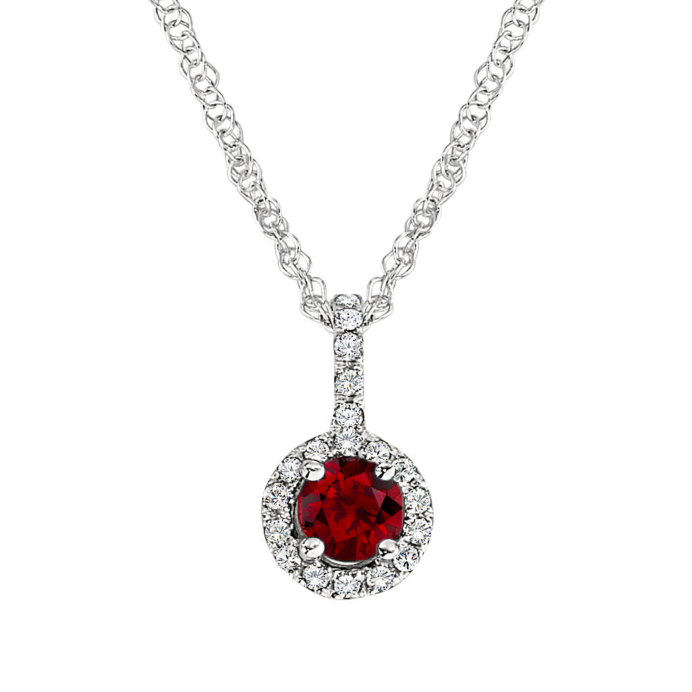 July birthstone, Gemstone and Diamond Pendant, Gemstone and Diamond Gold Necklace, fine gemstone gold jewelry