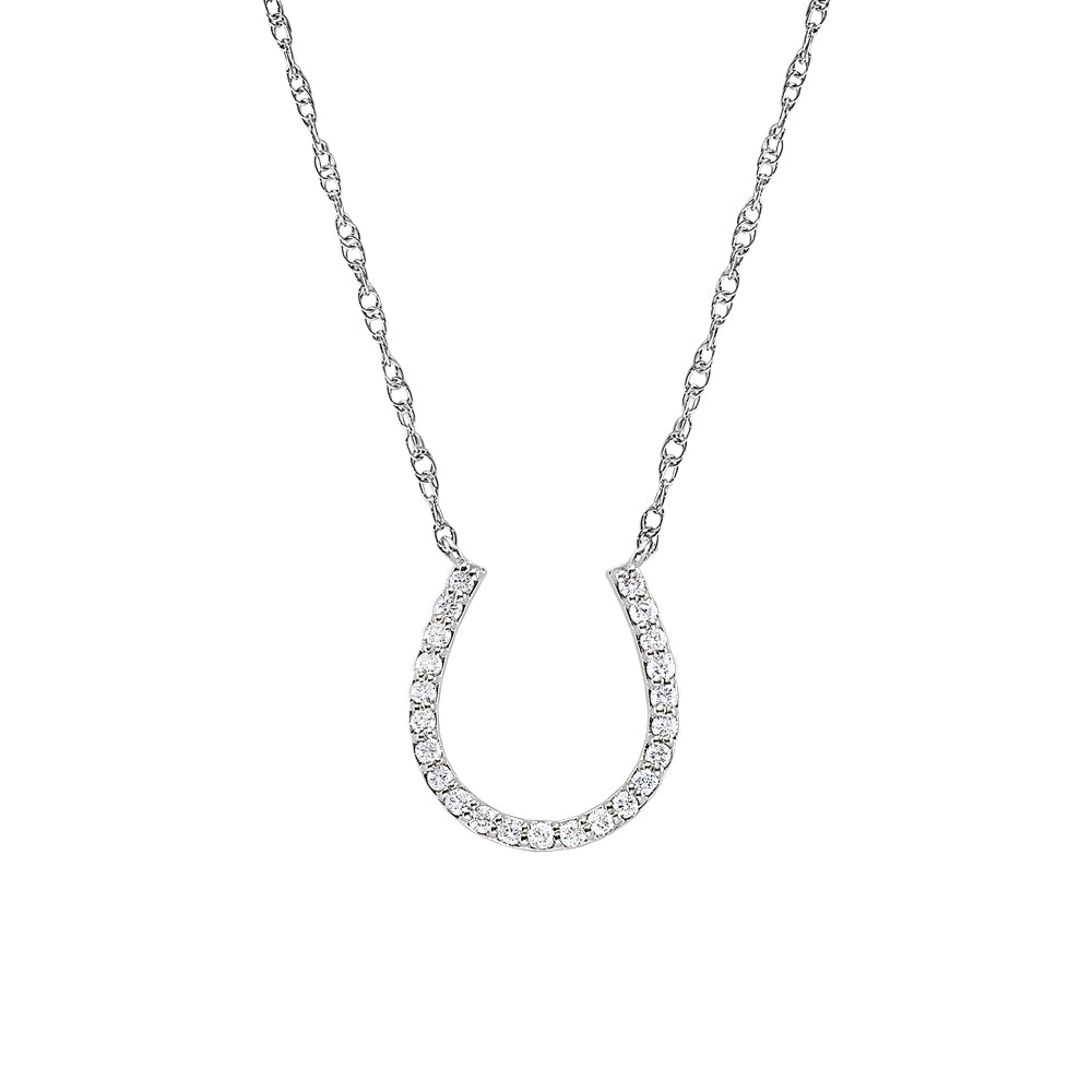 Diamond gold necklace, horseshoe necklace, diamond horseshoe jewelry, diamond gold horseshoe necklace