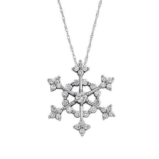 diamond snowflake pendant, diamond gold snowflake pendant, diamond snowflake jewelry