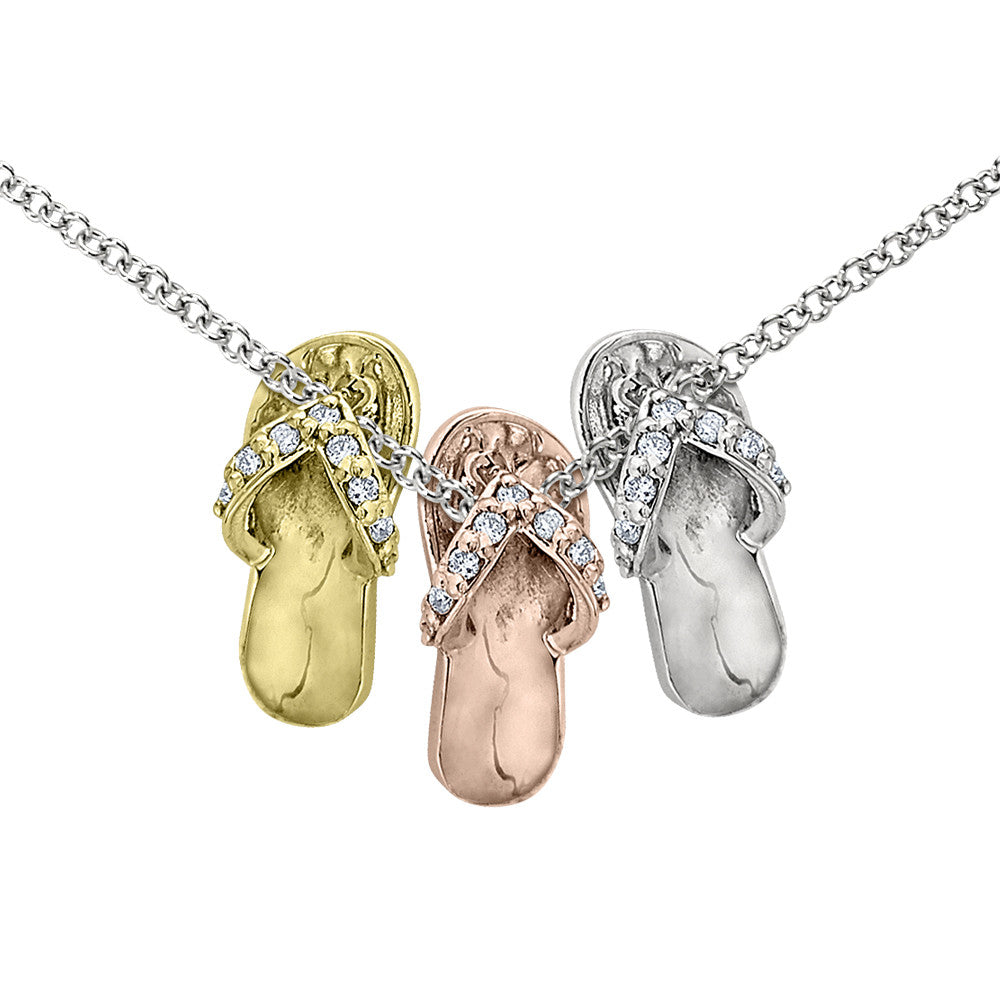 diamond flip flop pendant, flip flop gold pendant, summer themed jewelry, gold flip flop penant, layering summer jewelry
