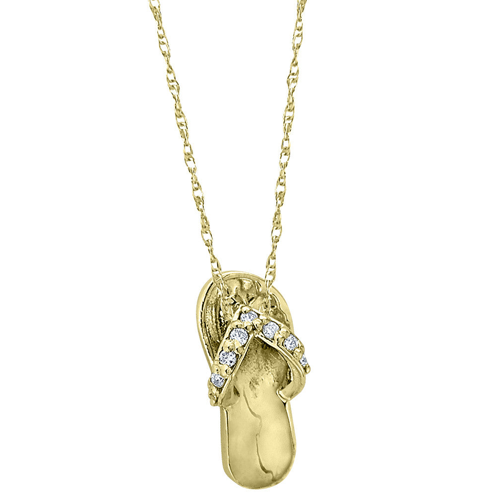 diamond flip flop pendant, flip flop gold pendant, summer themed jewelry, gold flip flop penant, layering summer jewelry