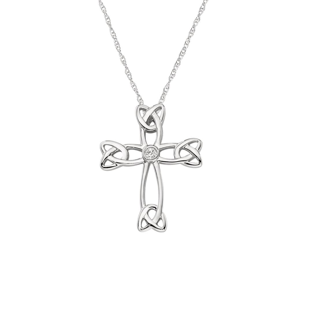 Diamond Cross Necklace 3/8 ct tw Round-cut 10K Rose Gold | Kay