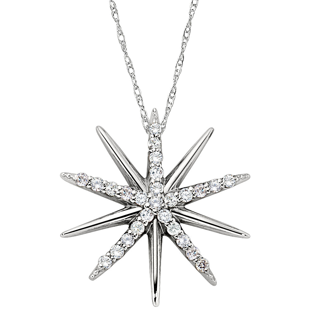 diamond starburst pendant, diamond gold pendant, diamond gold star pendant, diamond symbolic jewelry