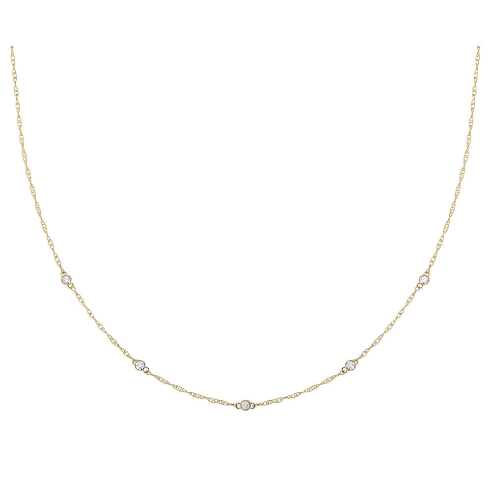 April Birthstone, diamond birthstone, diamond necklace, station necklace, diamond station necklace, gold diamond station necklace, simple diamond necklace gold