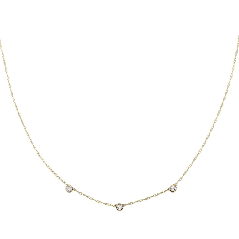 April Birthstone, diamond birthstone, three stone necklace, diamond necklace, station necklace, diamond station necklace, gold diamond station necklace, simple diamond necklace gold