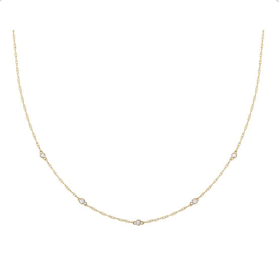 diamond necklace, station necklace, diamond station necklace, gold diamond station necklace, simple diamond necklace gold