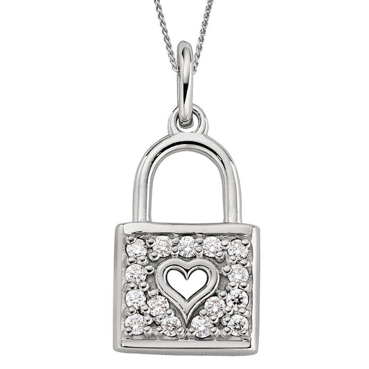 April Birthstone, diamond birthstone jewelry, Diamond Heart Lock Pendant, diamond lock necklace, gold lock necklace