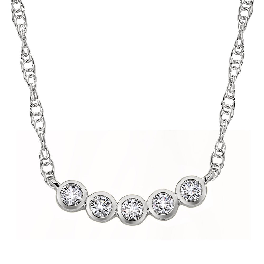 5 Stone Natural Diamond Pendant Necklace – Gamzo & Co