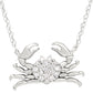 crab diamond necklace, gold diamond crab necklace, white gold diamond crab jewelry