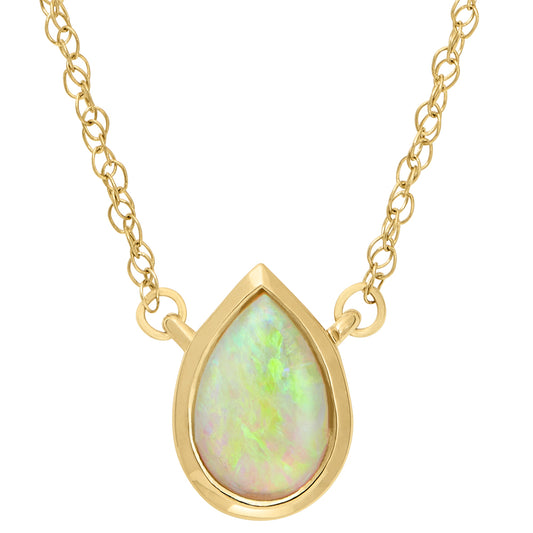 pear shape opal necklace, modern pear shape necklace, modern gold pear shaped necklace