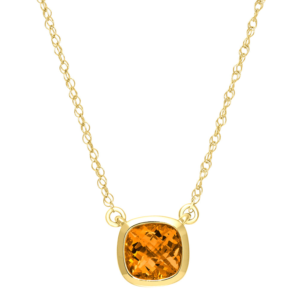 modern gemstone necklace, modern bezel citrine necklace, modern citrine necklace, solitaire gemstone necklace