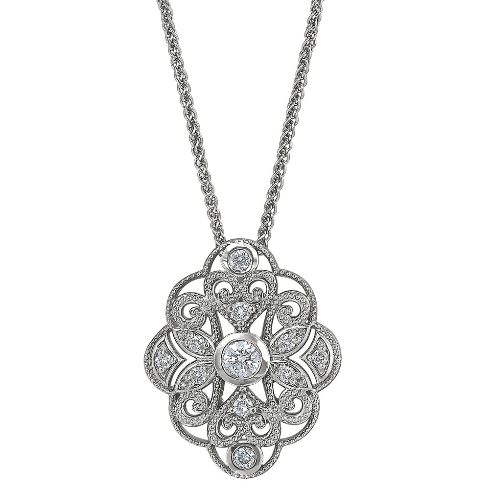 Intricate Diamond Mandala Pendant with Flower details