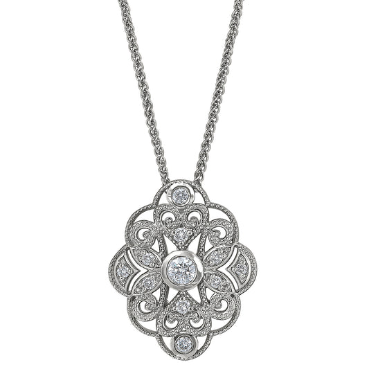 Intricate Diamond Mandala Pendant with Flower details