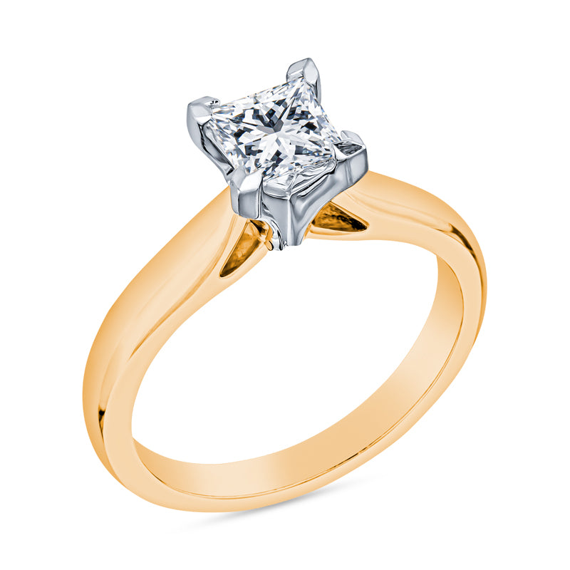 princess cut dress rings 14K White Gold Princess Cut Three Stone Diamond Engagement Ring