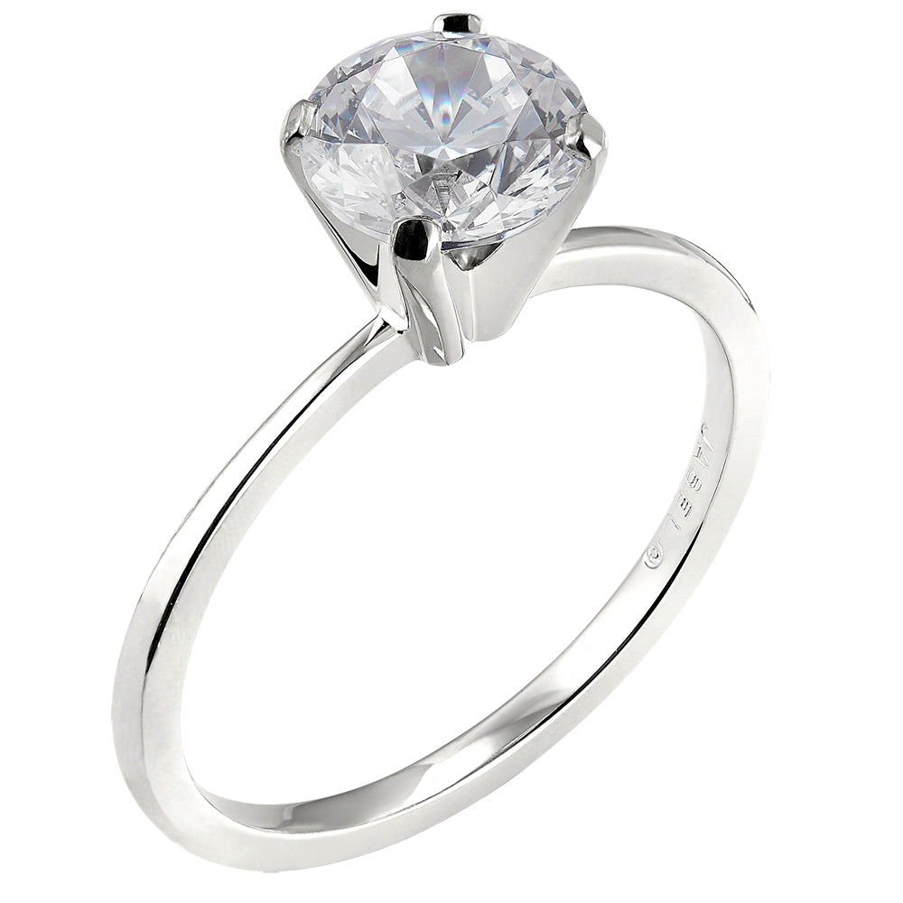 Tapered Classic Round Cut Solitaire Engagement Ring