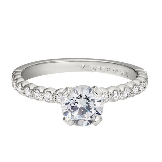 diamond band engagement rings, classic engagement rings, bead set engagement rings