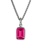 Pink Tourmaline pendant, boho gold pink tourmaline pendant, Fleur de Lis Gemstone pendant, Dangle pendant, emerald cut pink tourmaline pendant