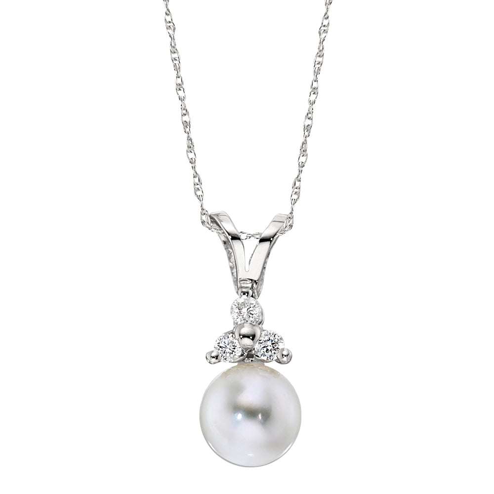 Three Stone Sapphire and Cultured Pearl Pendant – Bella's Fine Jewelers