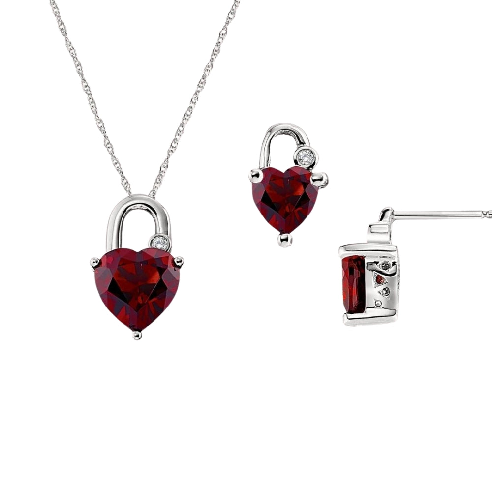 Heart Shaped Garnet and Diamond Pendant – Bella's Fine Jewelers